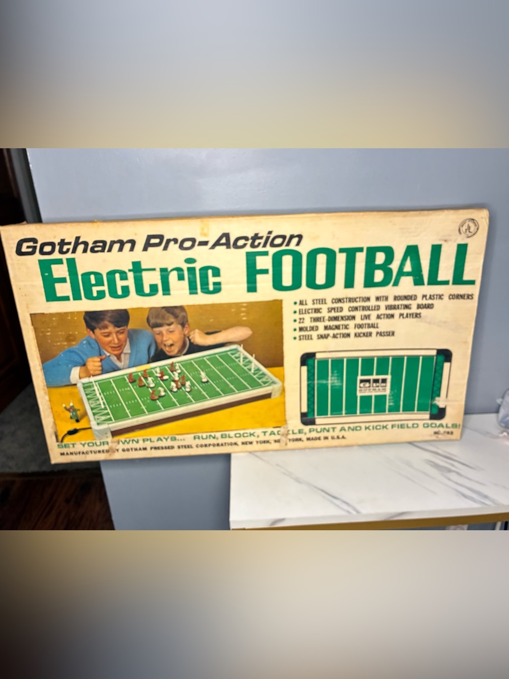 Sealed 1968 Gotham Pro-Action Electric Football Game No. 883
